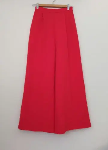 해린 도트 사이 턱 입은 와이드 팬츠 빨간색 새상품