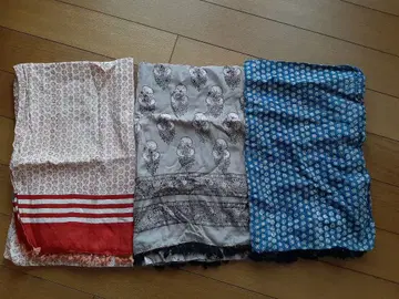 스톨 3개 세트 인도 블록 염색? 일본민예관