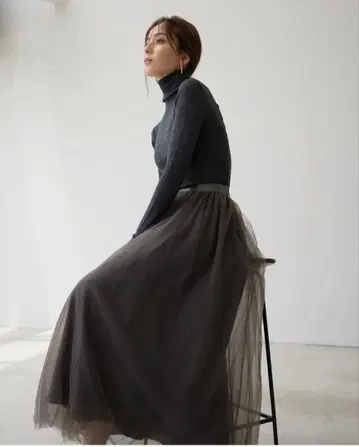 anuans 튤 볼륨 스커트 ( 블루그레이 )