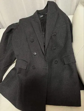 ZARA 다크 그레이 더블 브레스트 자켓