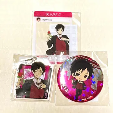 제비뽑기당 듀라라라 오리하라 이자야 특전 카드 아크릴 키링 캔뱃지 세트