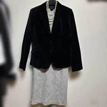 COMME CA ISM 블랙 벨벳 수트 L