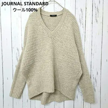 저널 스탠다드 울 니트 V넥 굵은 짜임