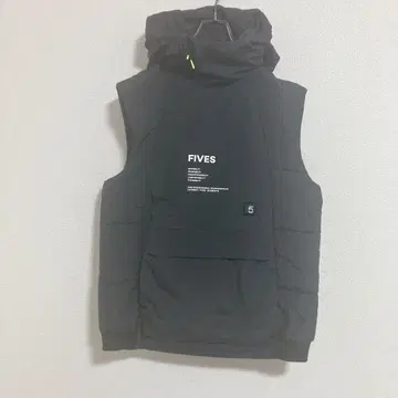 [ 새상품급 ] FIVES 5 충전솜 히터 베스트 사선 지퍼 블랙 L