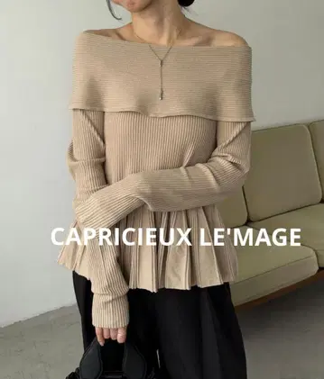 [택 포함 새상품] 카프리슈 레마쥬 플레어 보트넥 니트