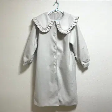 GRL 프릴 장식 프릴 옷깃 라이트 그레이 베이지 코트