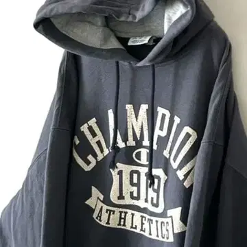 챔피온 애슬레틱스 후드티 XL 탁한 블루 그레이 구제 의류