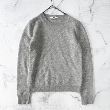 새상품급 유니클로 UNIQLO 캐시미어 100% 스웨터 그레이 S