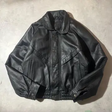 vintage real leather jacket Black