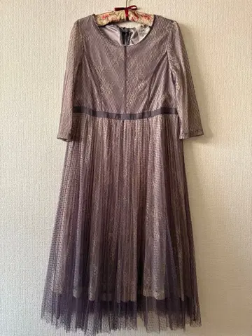 새상품급 로즈 티아라 46 사이즈 주얼 라인 퍼플 레이스 원피스