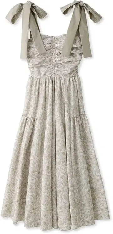 SNIDEL 숄더 리본 플라워 원피스