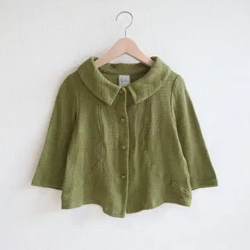 올리브 그린 니트 자켓