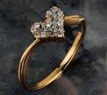 하트 모양 다이아몬드 골드링 감정서 포함