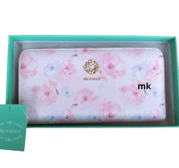 미사용 미슈마슈 꽃무늬 장지갑 핑크