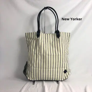 새상품급 New Yorker 뉴요커 토트백 아이보리 네이비
