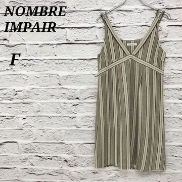 놈브르 임페어 [ F ] 슬리브리스 무릎 기장 원피스 V넥 스트라이프