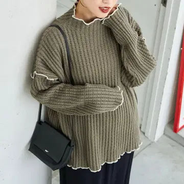 FREAK'S STORE 헤비 와플 메로우 하이넥 니트