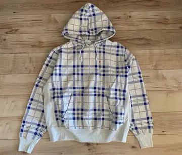 챔피온 UO 별주 리버스 위브 후디 오트밀 체크 XL