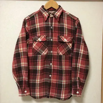 더블 웍스 체크 두꺼운 플란넬 셔츠 36 긴팔 셔츠 웨어하우스