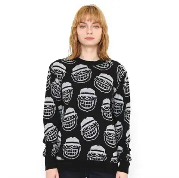 완판템 그라니프 모구로 후쿠조 모노톤 패턴 웃는 세일즈맨 블랙 M