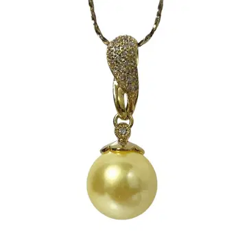 새상품급 IEI 골든 펄풍 펜던트 목걸이 실버925 파베