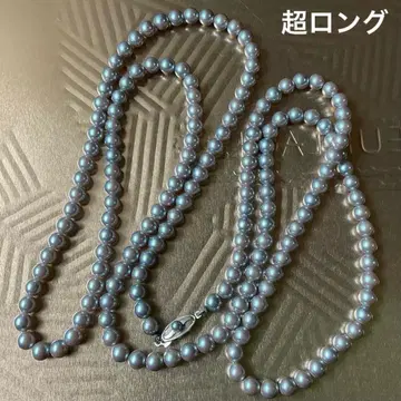 실버 모조 진주 롱 목걸이 고급스러움 포멀 결혼식 캐주얼