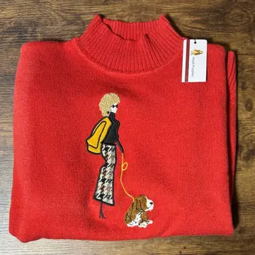 택 포함 새상품 Hush Puppies 아플리케 스웨터 L 사이즈