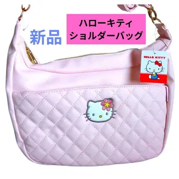 [ 새상품 ] 카오하나 헬로키티 숄더백 퀼팅 핑크 포켓