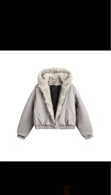 BLACKENERGY 퍼 그레이 숏 자켓