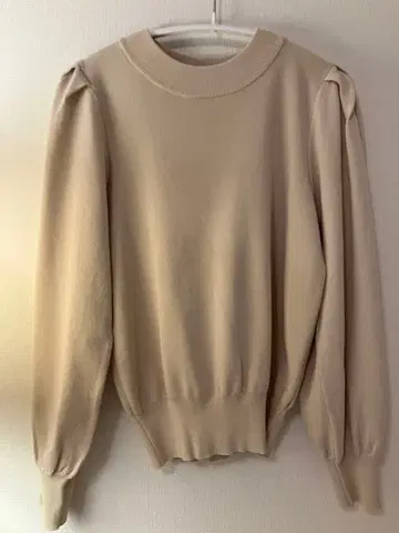 스윙 개더 숄더 볼륨 소매 풀오버 ( M 담베이지 )