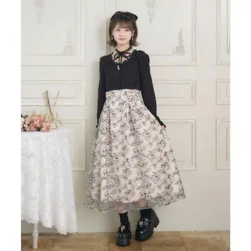 couture BY ROJITA 플라워 자수 도킹 원피스 블랙