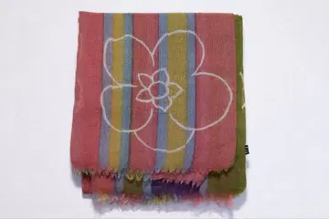 새상품급 스트라이프 패턴 꽃 자수 스톨