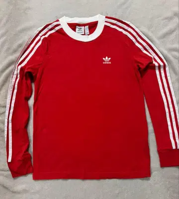 adidas originals 레드 긴팔 T셔츠 3 라인