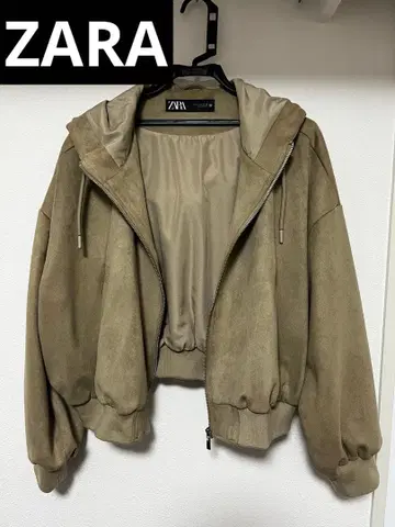 ZARA 후드 부착 베이지 자켓