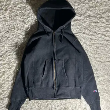 USA제 단색 빨간색 택 챔피온 리버스 위브 지퍼 후드 맨투맨 M