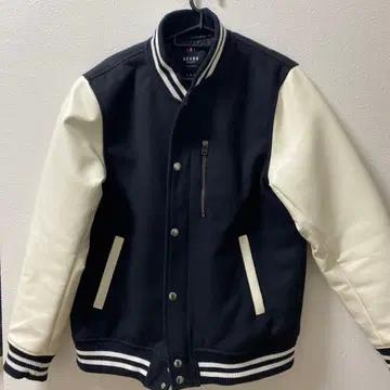 BEAMS HEART 바시티 자켓 M 네이비/화이트