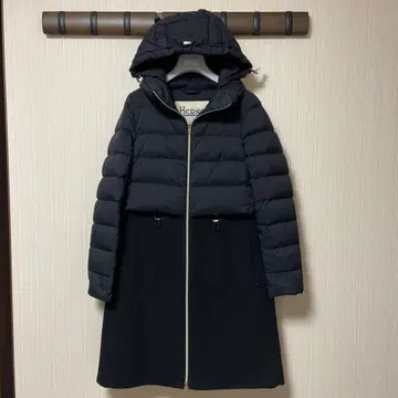 HERNO 롱 다운 코트 블랙 에스트네이션 별주