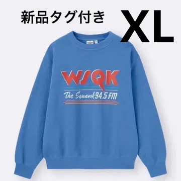 GU x STRANGER THINGS 헤비 웨이트 맨투맨 풀오버 블루