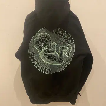 032c 후드 부착 후드티 블랙