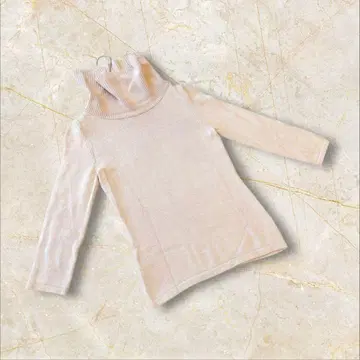 언타이틀 긴팔 니트 M 사이즈 스트레치 핑크 모직 월드 일본제