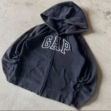 y2k 00s GAP 지퍼 후드티 블랙 헤이세이 archive 페이드