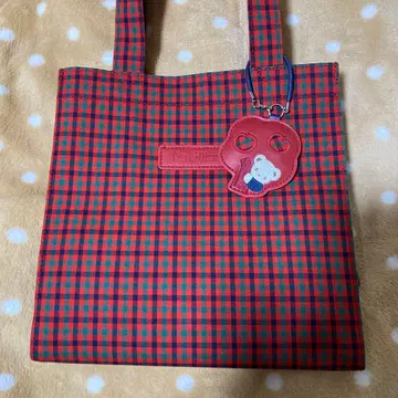 패밀리어 토트백 (소) 체크 빨간색