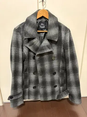 Beno 그레이 체크 무늬 피코트 M