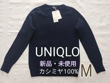 UNIQLO 캐시미어 라운드넥 스웨터 M 네이비