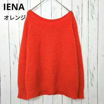 IENA 모헤어 혼방 니트 포근하고 부드러운 심플 오렌지 얇은 소재