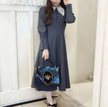 Fint 클레릭 레이스 카라 원피스 안아더안젤라스 핀트