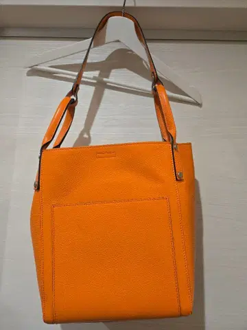 M Rose 오렌지 가죽 토트백