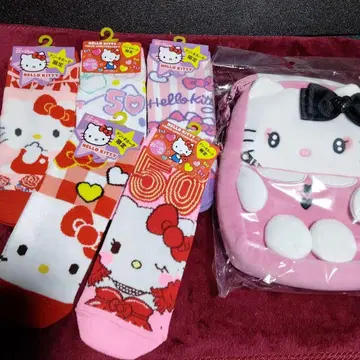 헬로키티 봉제 인형 미니백 삭스 5켤레 세트