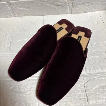 파비오 루스코니 스퀘어토 로우힐 뮬 벨벳 보르도