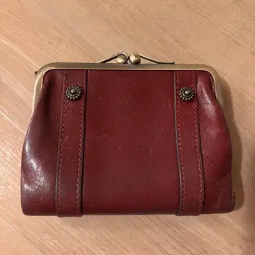 다코타 Dakota 와인 레드 가죽 접이식 지갑 가마구치